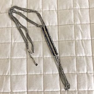 Stella & Dot Sliver Tassel Pendant Necklace